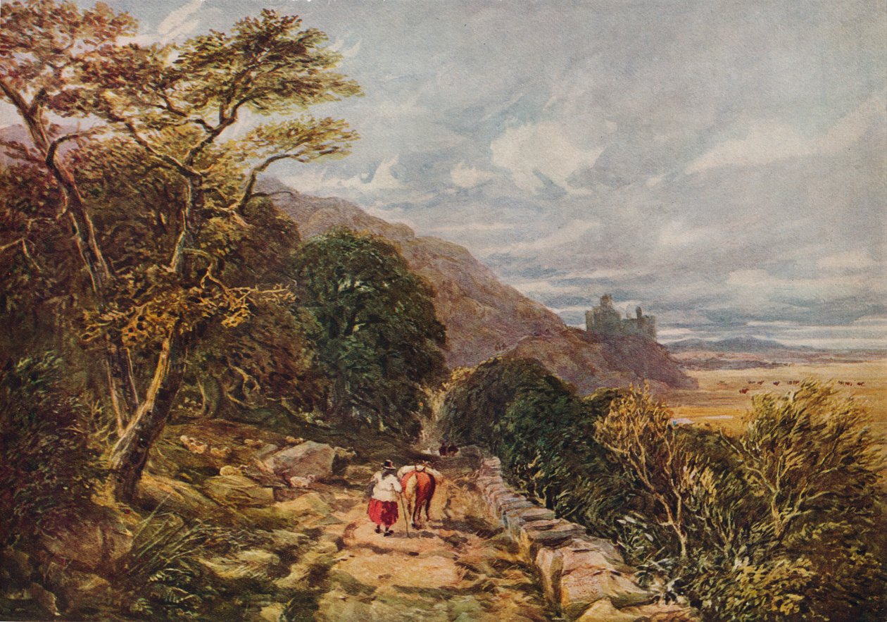Camino rural hacia el castillo de Harlech, siglo XIX, 1938 de David Cox the elder