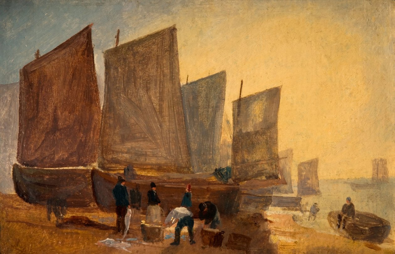 Barcos de pesca, Hastings, 1813 de David Cox the elder