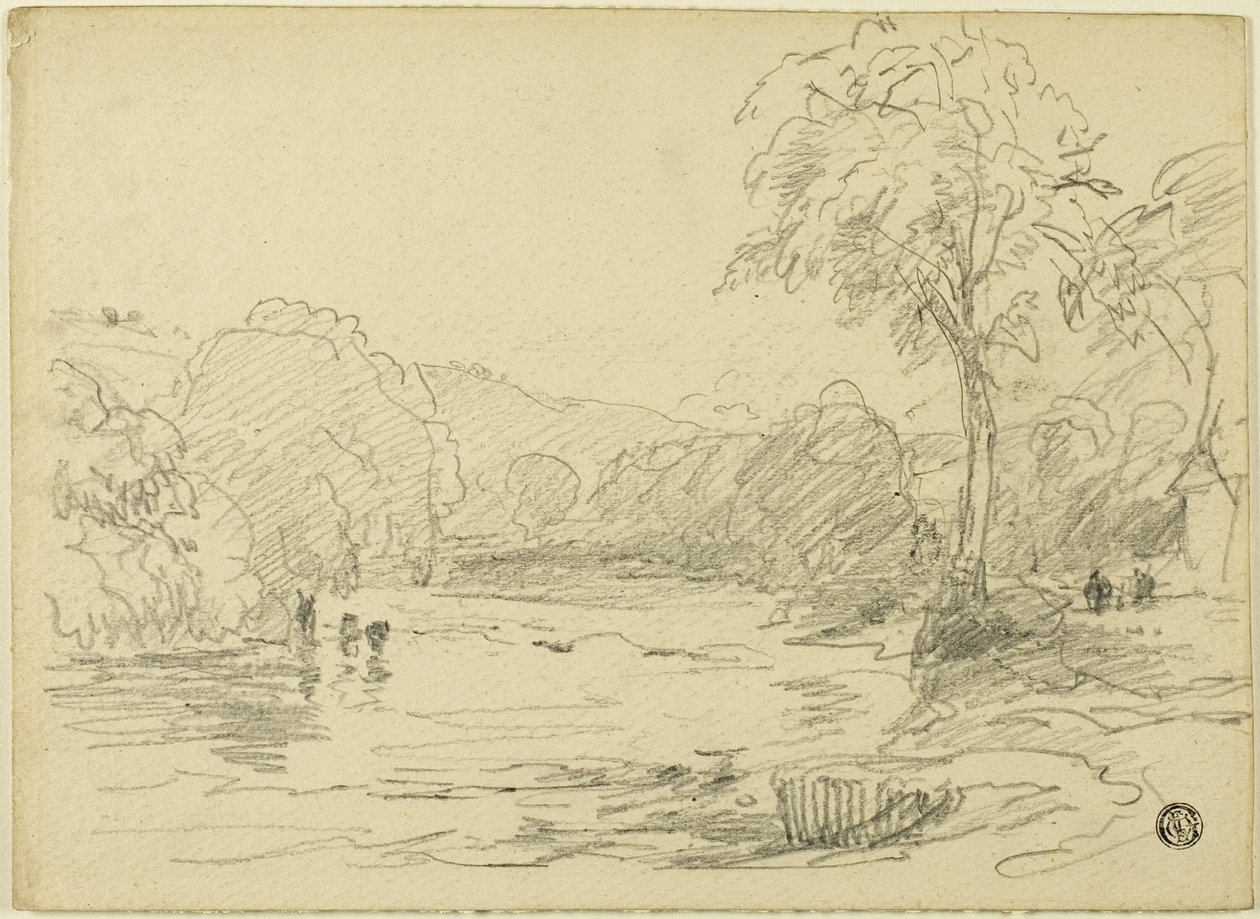 Escena del río de David Cox the elder