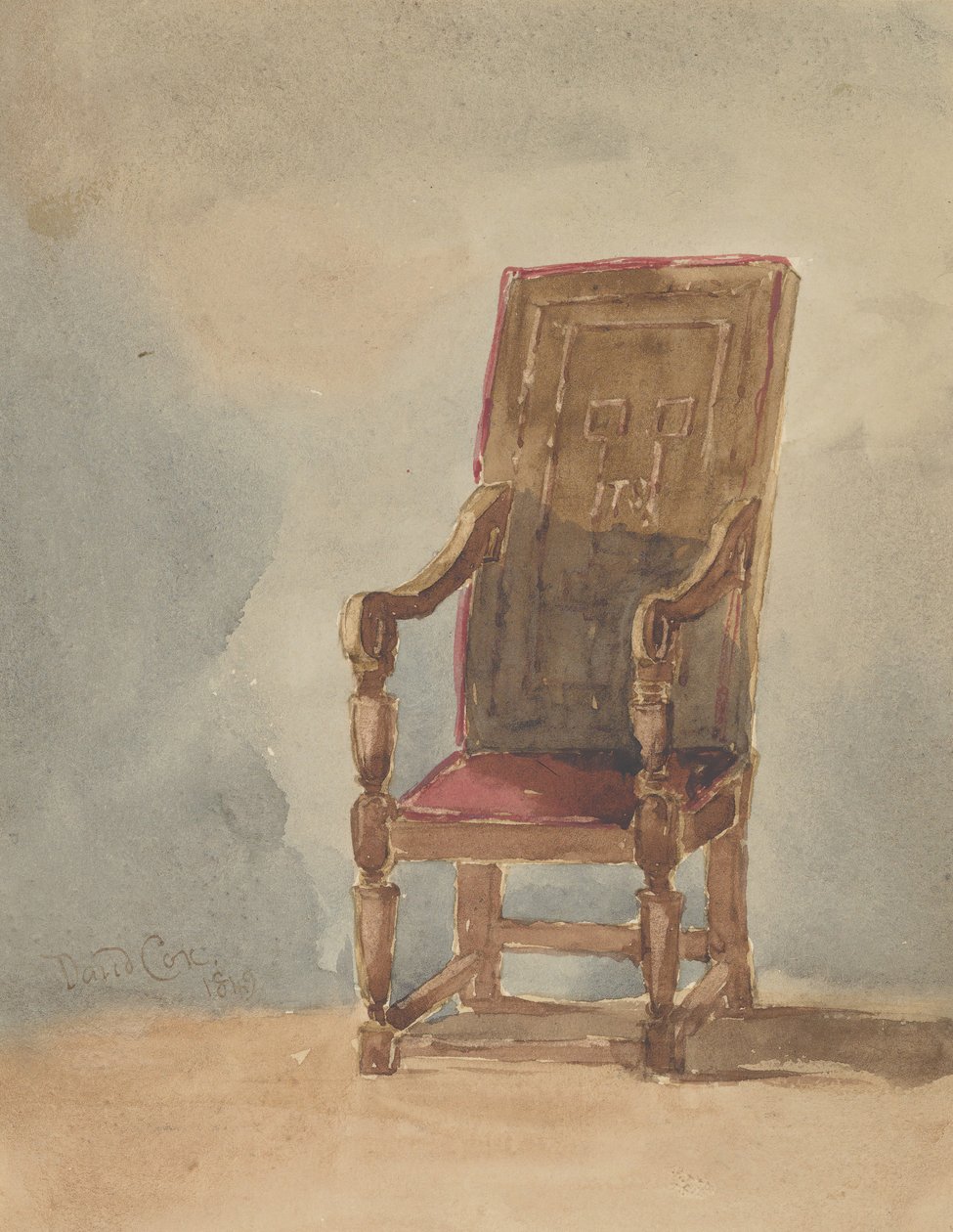 Estudio de una silla antigua, 1849 de David Cox the elder