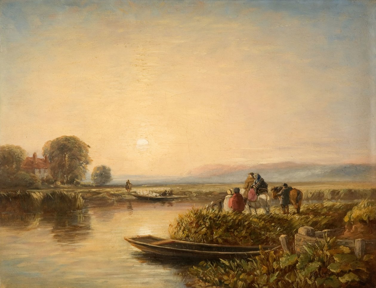 Esperando el ferry - Mañana de David Cox the elder