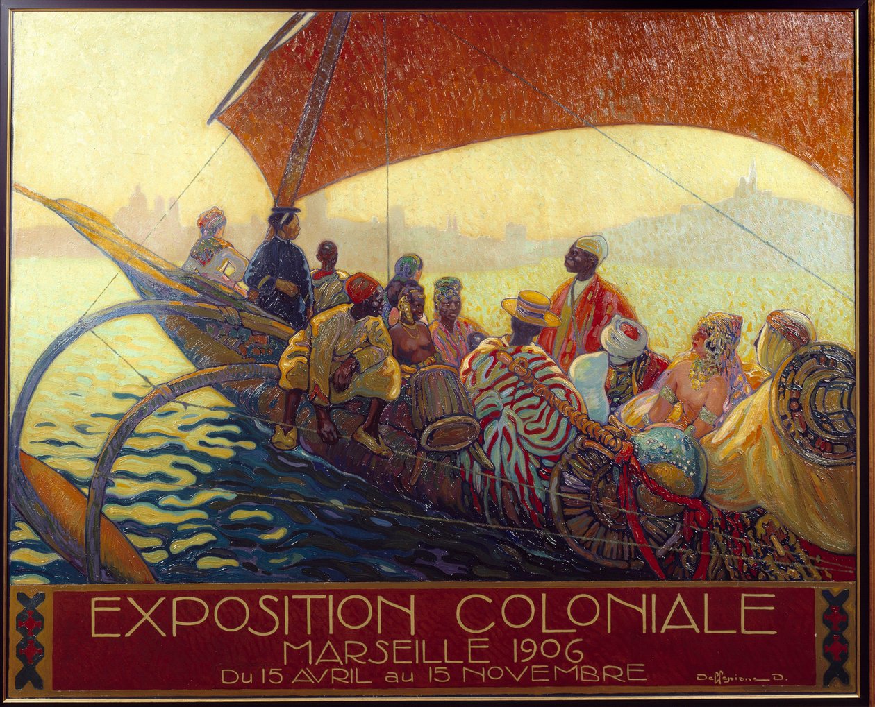 Colonialismo: cartel para la exposición nacional colonial en Marsella. Cartel de David Dellepiane (1866-1932). 1906 Marsella, Museo de la Marina de David Dellepiane