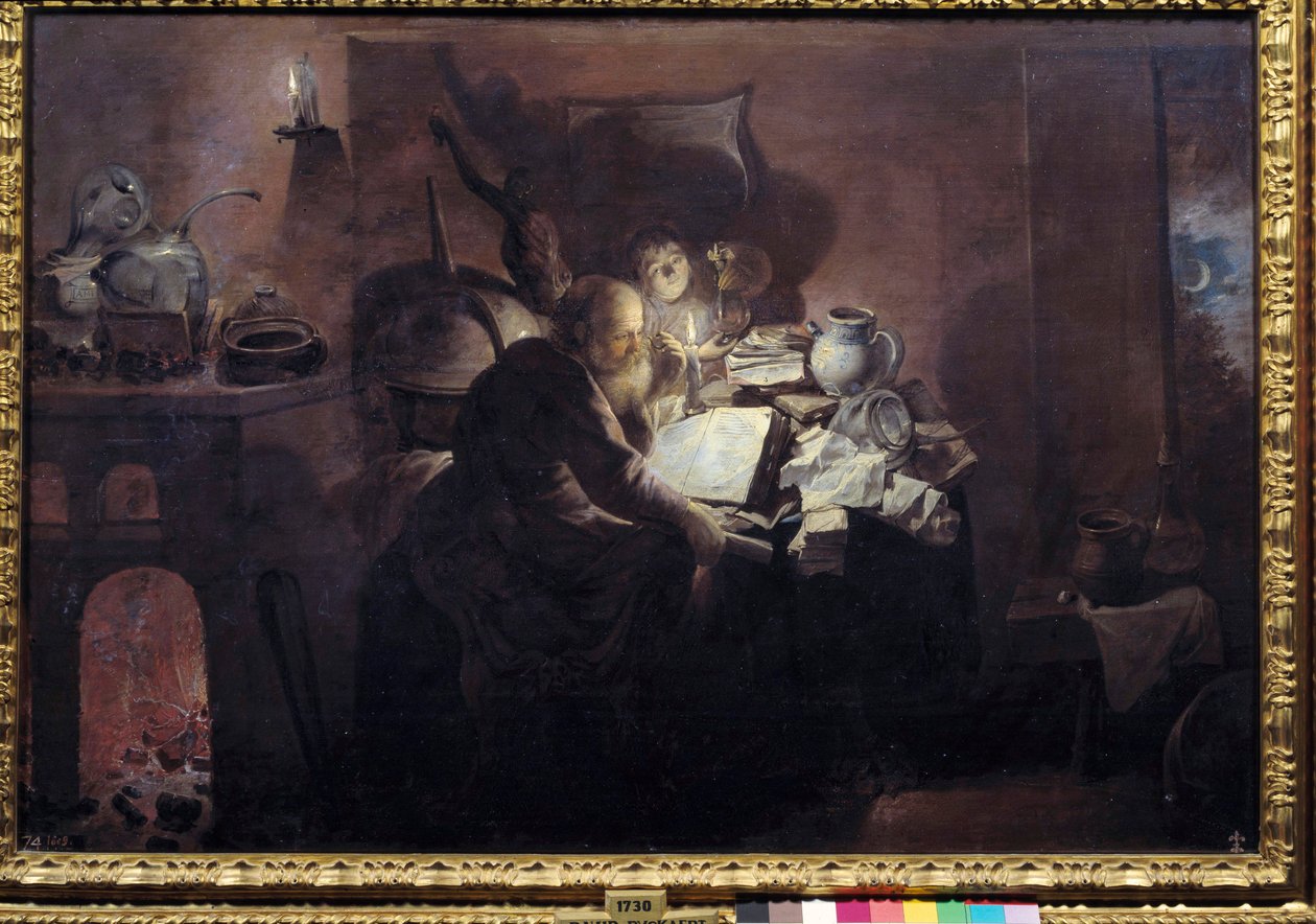 El alquimista en su estudio de David III Ryckaert