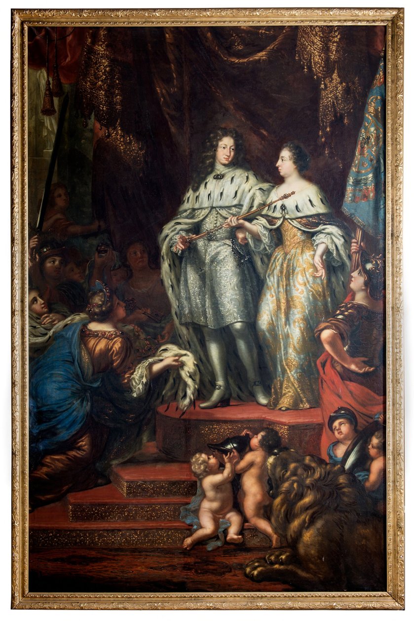 Alegoría que representa cómo el rey Carlos XI recibe el gobierno de manos de su madre, Hedvig Eleonora de David Klöcker Ehrenstrahl