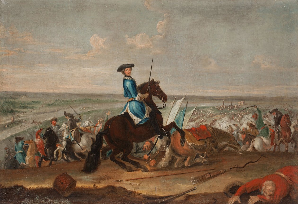 El rey Carlos XII en la batalla de Narva el 19 de noviembre de 1700 de David Krafft von