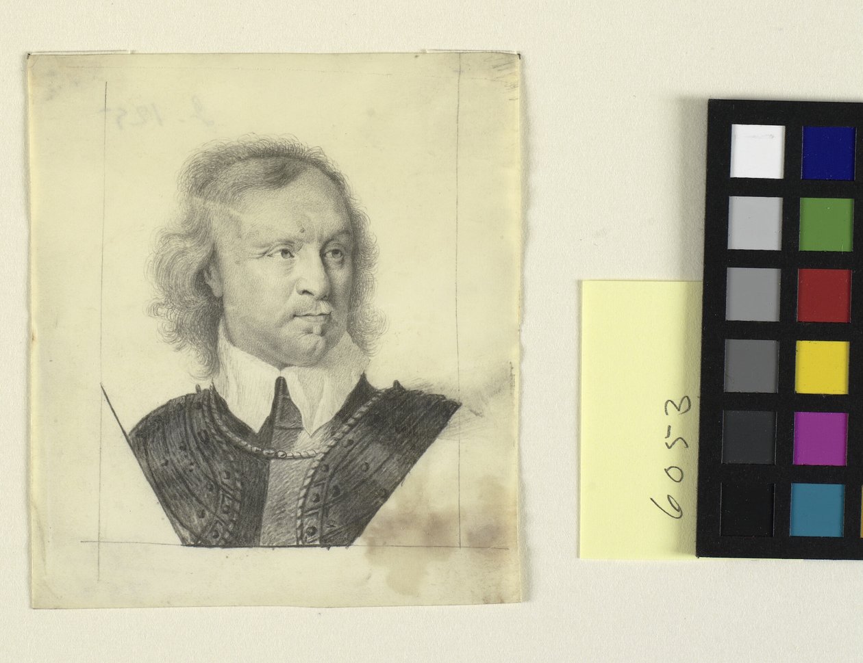 Retrato de cabeza y hombros de Oliver Cromwell de David Loggan