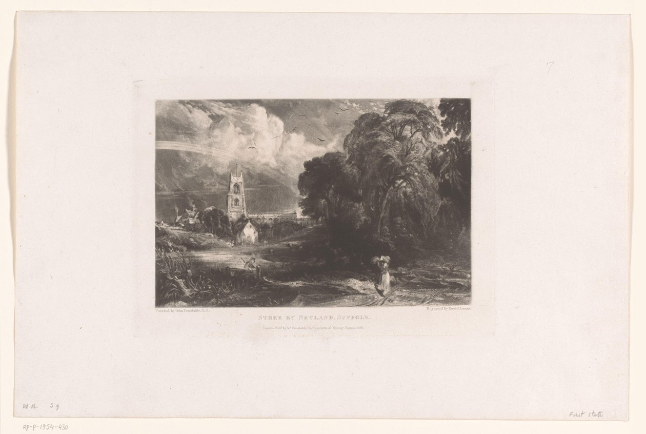 Vista de Stoke-by-Nayland Stoke por Nayland, Suffolk (título sobre el objeto) de David Lucas
