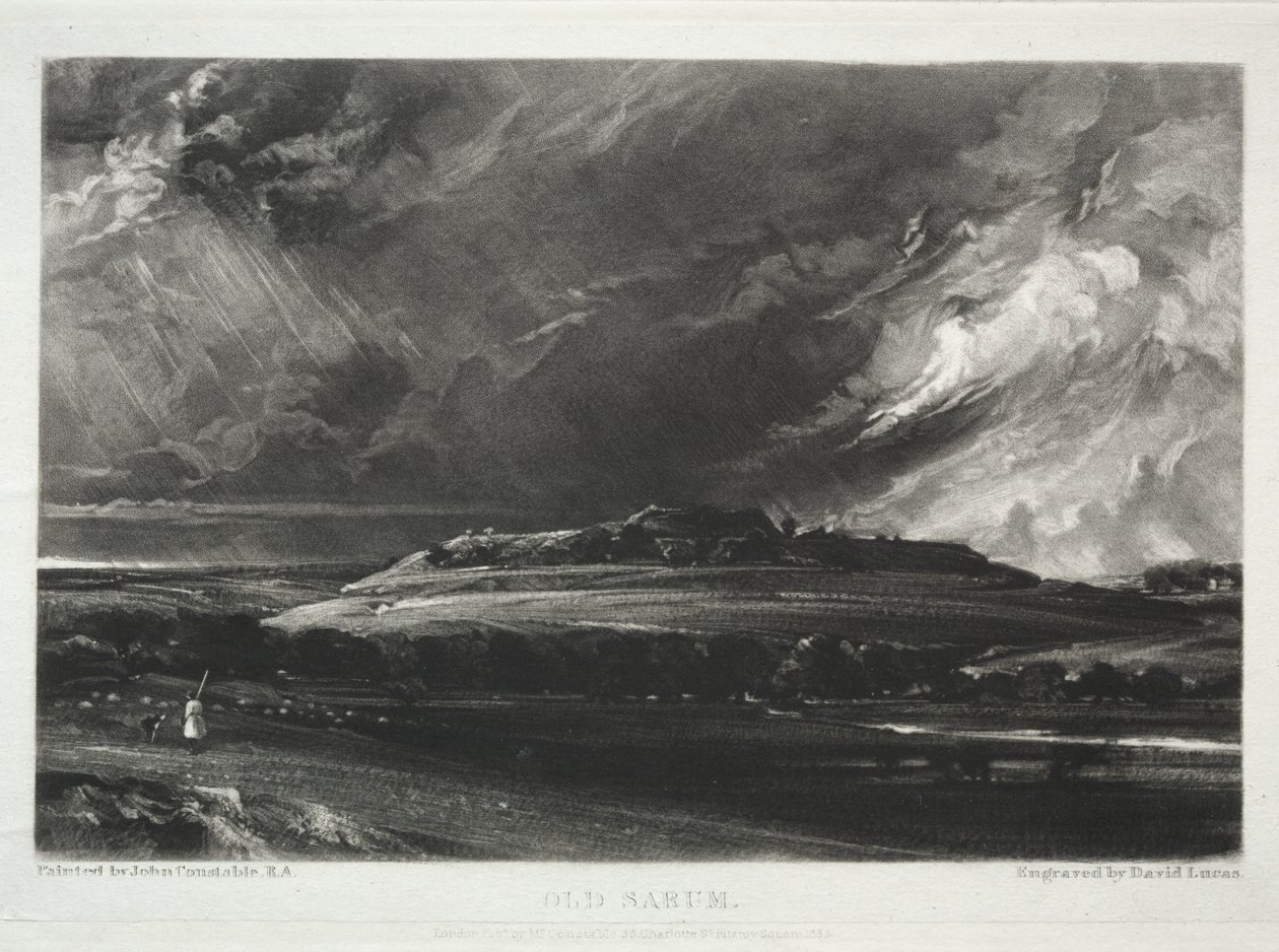 Various Subjects of Landscape, Characteristic of English Scenery from Pictures Painted by John Constable, R.A.:  Old Sarum de David Lucas