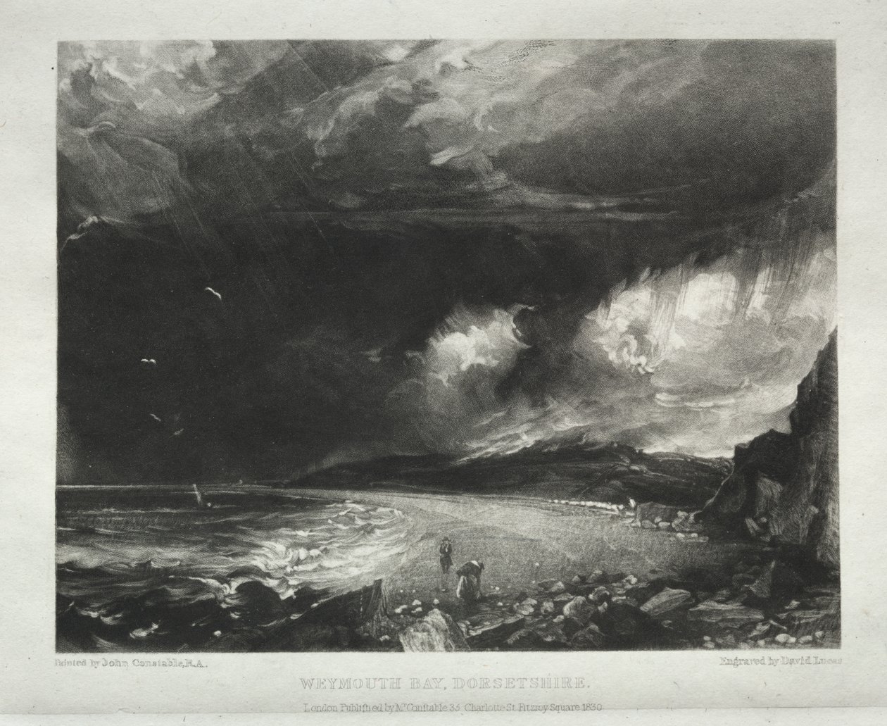 Various Subjects of Landscape, Characteristic of English Scenery from Pictures Painted by John Constable, R.A.:  Weymouth Bay, Dorsetshire de David Lucas