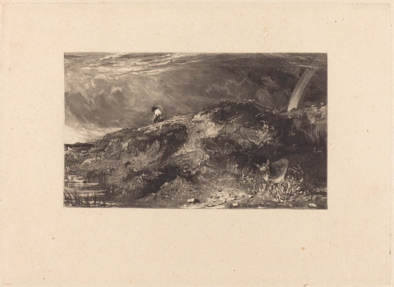 Hampstead Heath, con la Catedral de San Pablo en la distancia (Viñeta) de David Lucas after John Constable
