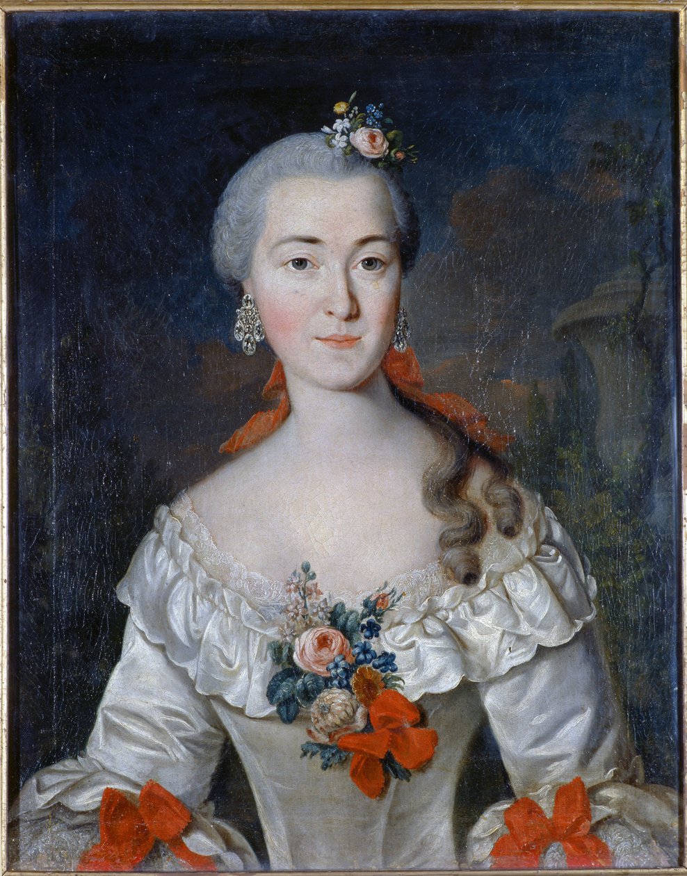 Retrato de Maria Ivanovna Tatishcheva (nee Mamonova) (1730-1794) - Peinture de David Lueders (Luders) (1710-1759), Óleo sobre lienzo 1759 Galería Estatal Tretyakov, Moscú 70x56 de David Luders