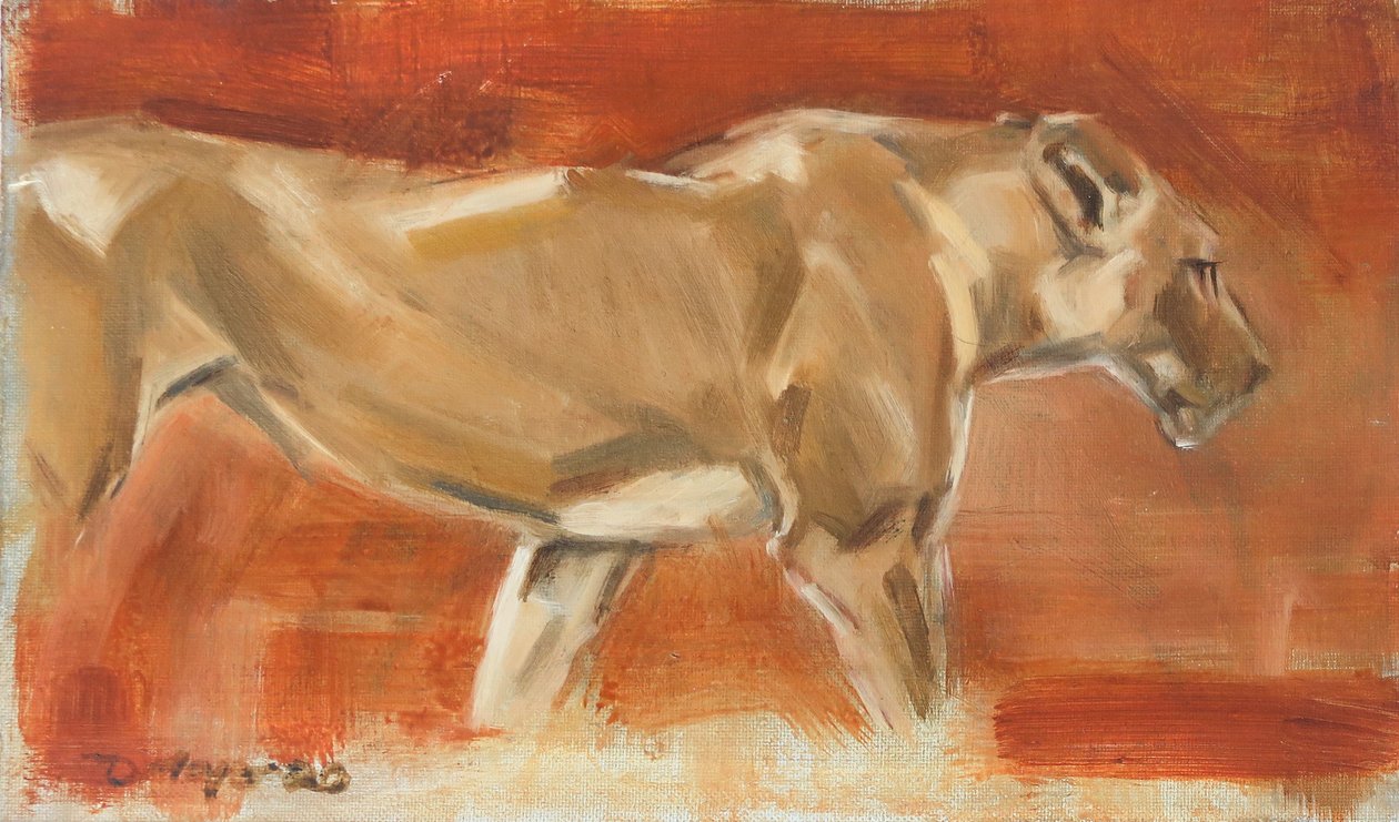 Leona, 2019 (óleo sobre lienzo) de David Mayer