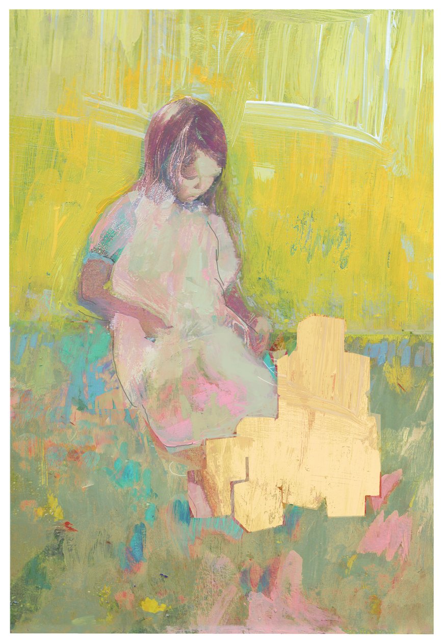 Niña y bloques de construcción de David McConochie