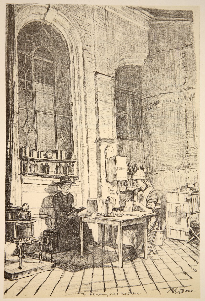 Una estación de descanso VAD, ilustración de 
