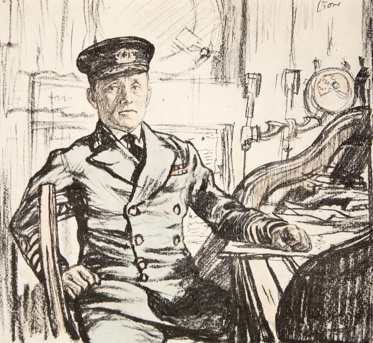 Capitán Cyril Fuller RI Navy, ilustración de 