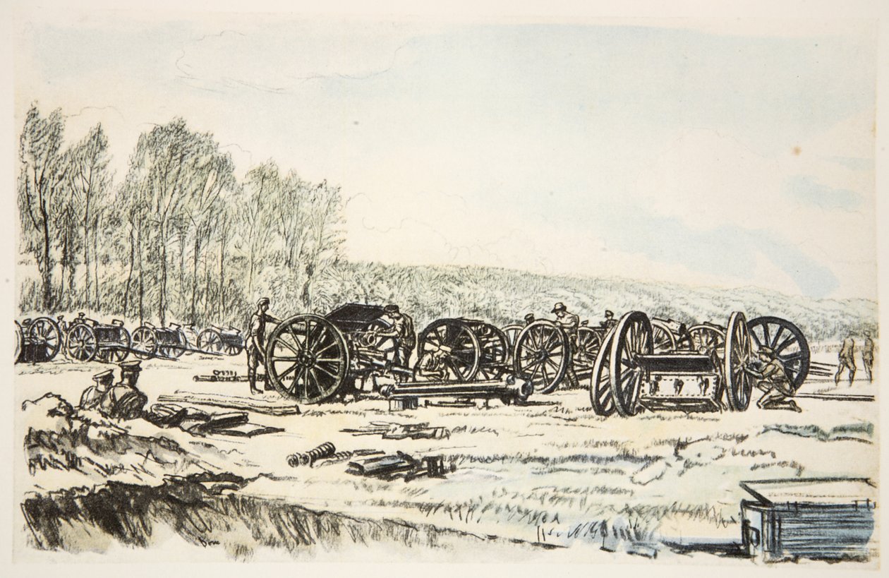 Hombres de la RFA limpiando sus armas, ilustración de 
