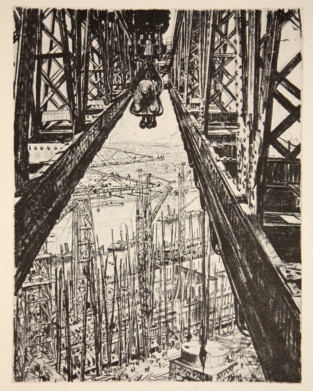 Astillero visto desde Big Crane, ilustración de 