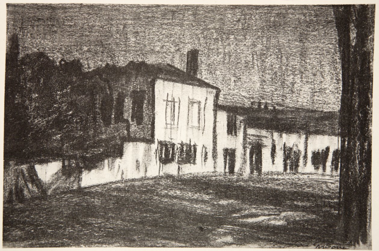 Refugios de soldados, luz de luna, ilustración de 
