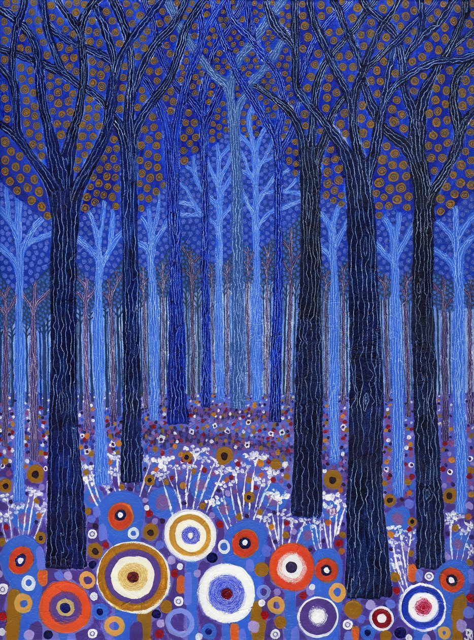 Bosque azul, 2011 (acrílico sobre lienzo) de David Newton