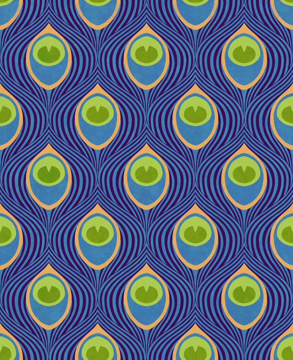 Azul pavo real, 2019 (técnica mixta digital) de David Newton
