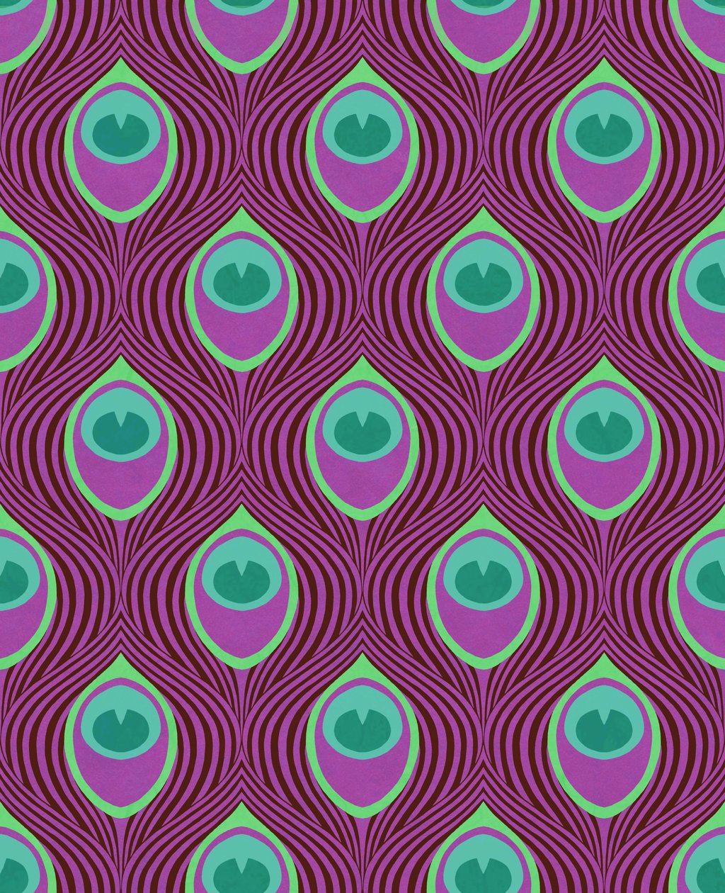 Pavo real magenta, 2019 (técnica mixta digital) de David Newton