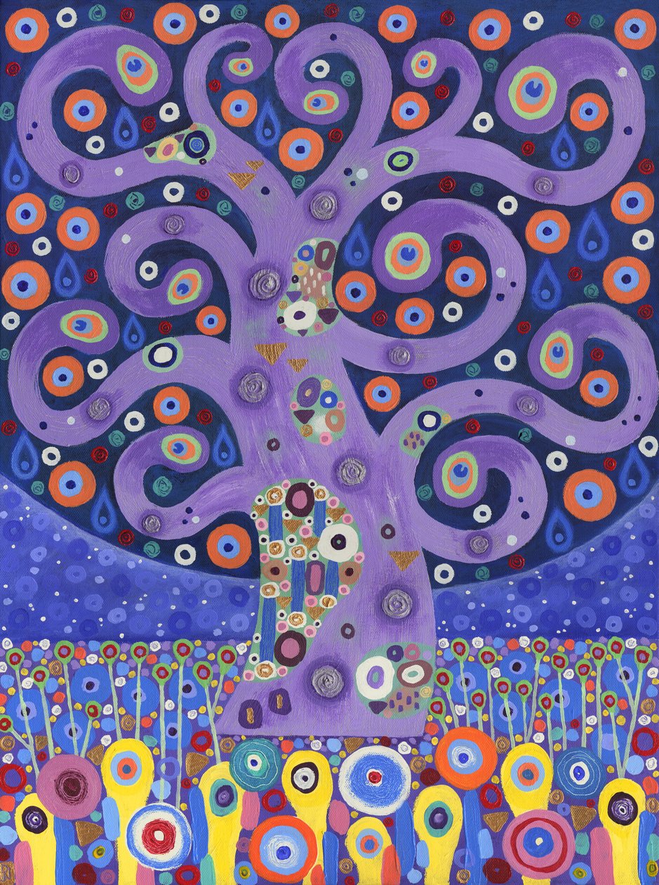 El árbol del pavo real, 2011 (acrílico sobre lienzo) de David Newton