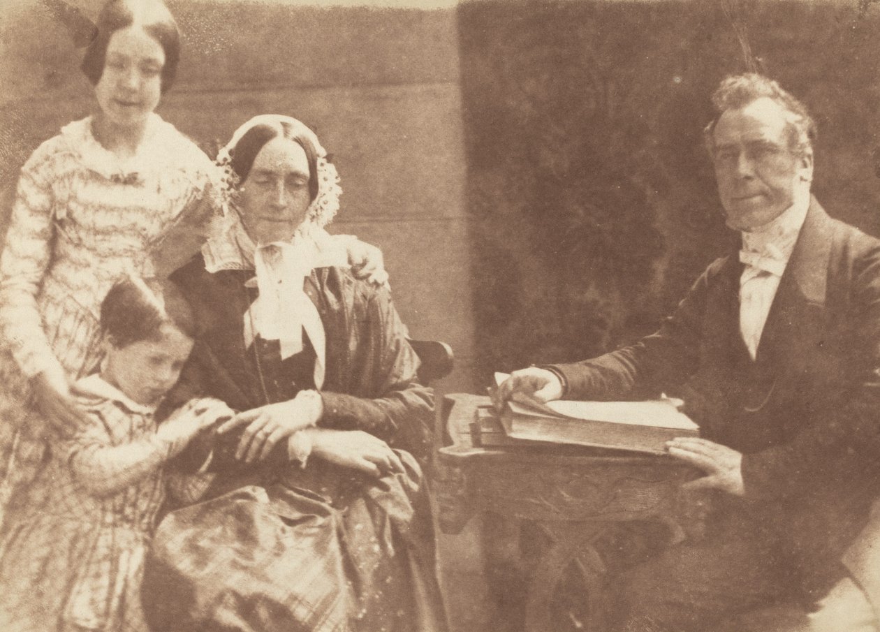 Rev Ebenezer Miller y familia, 1843-1847 de David Octavius Hill, Robert Adamson