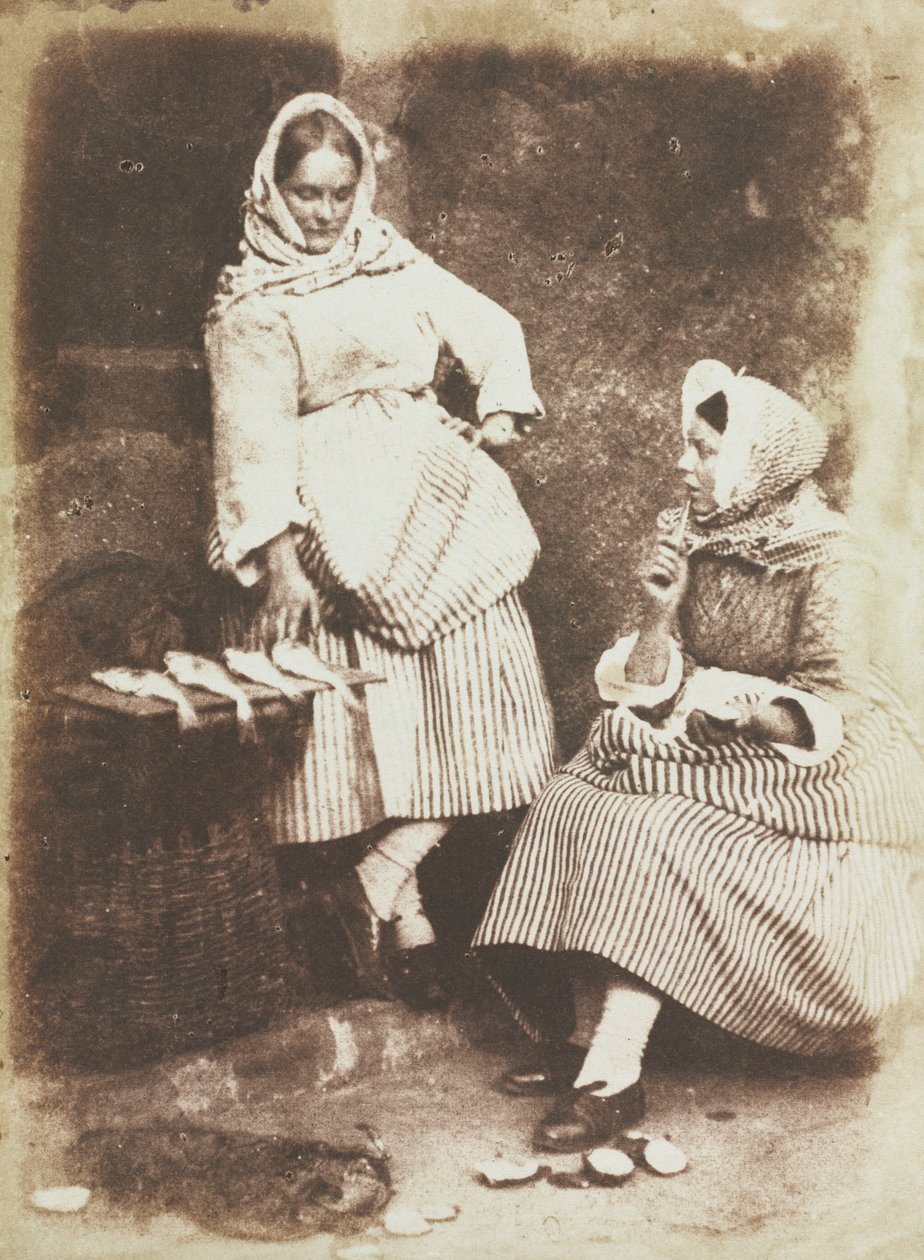 Pescadoras de Newhaven, Jeanie Wilson y Annie Linton, 1845 de David Octavius Hill