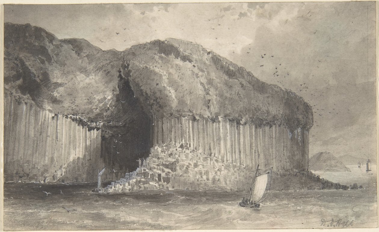 Vista de la cueva de Fingal de David Octavius Hill