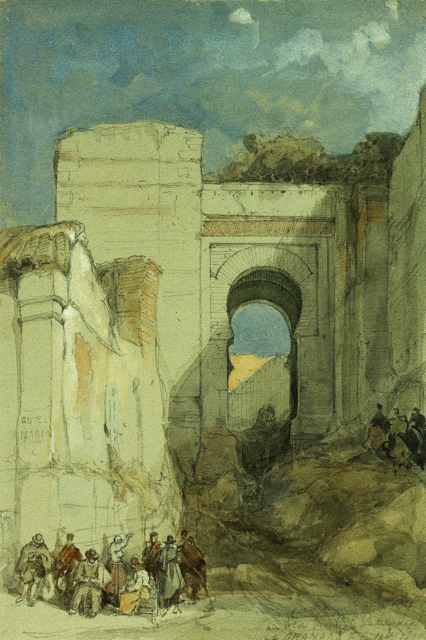 Una antigua puerta morisca, Granada, 1883 de David Roberts