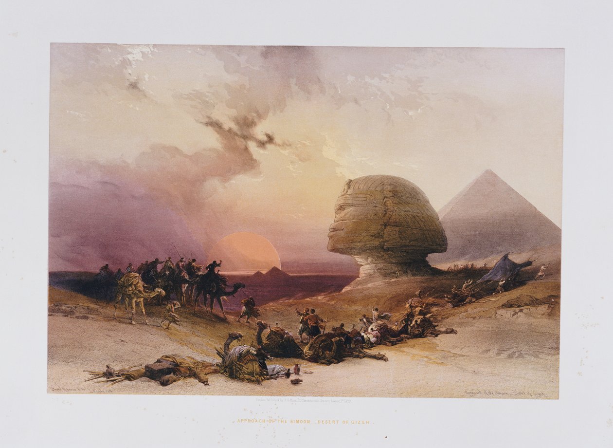 Aproximación del simún. Desierto de Gizeh, de "Egipto y Nubia" de David Roberts