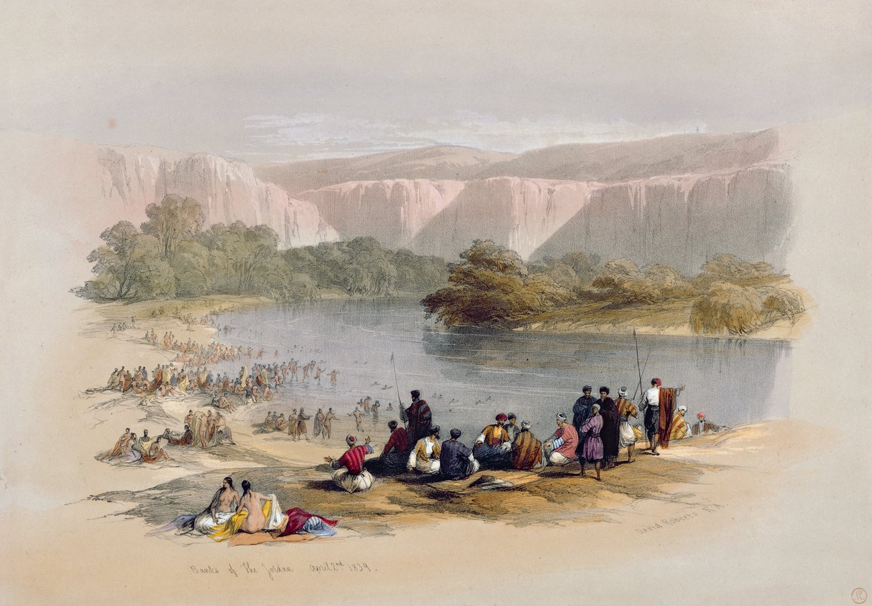 Orillas del Jordán, 2 de abril de 1839, lámina 48 del Volumen II de 