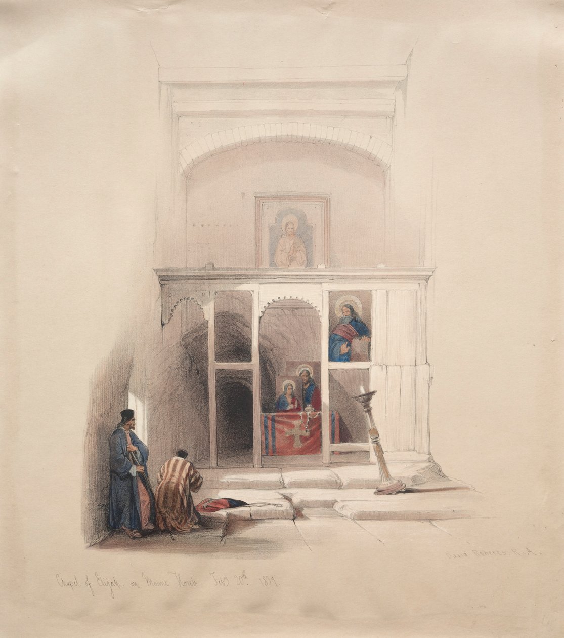 Capilla de Elías en el Monte Horeb, 1839 de David Roberts