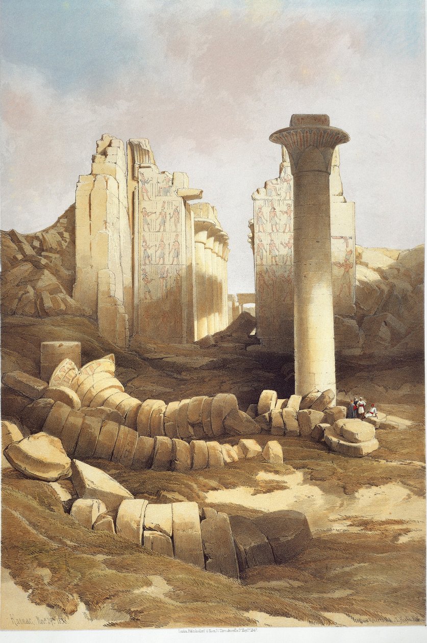 Egipto, Sala de Columnas del Templo de Karnak de David Roberts