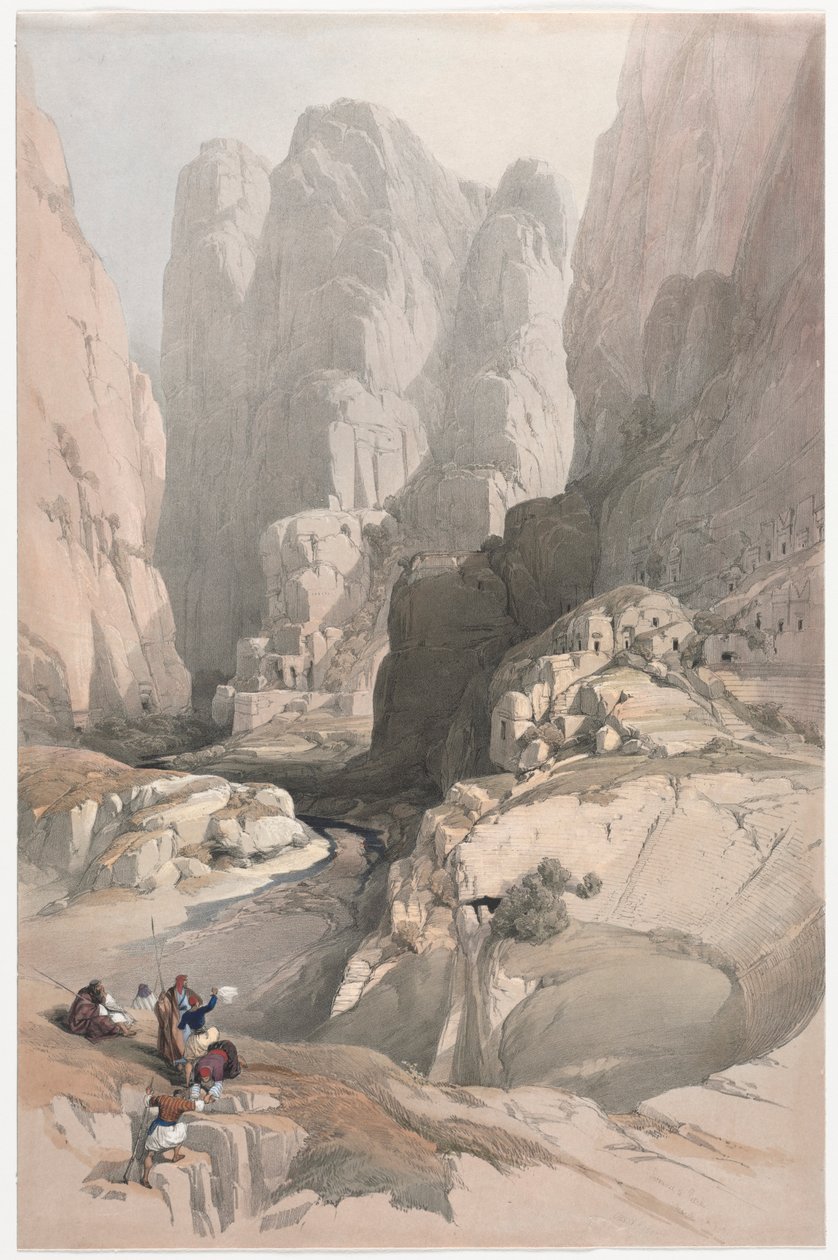 Entrada a Petra, el Teatro, 1839 de David Roberts