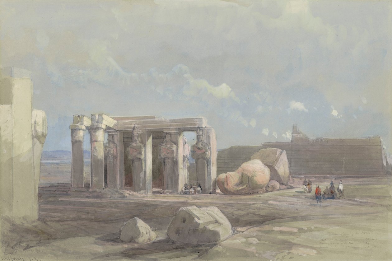 Fragmentos de una estatua colosal en el Memnonium, Tebas de David Roberts
