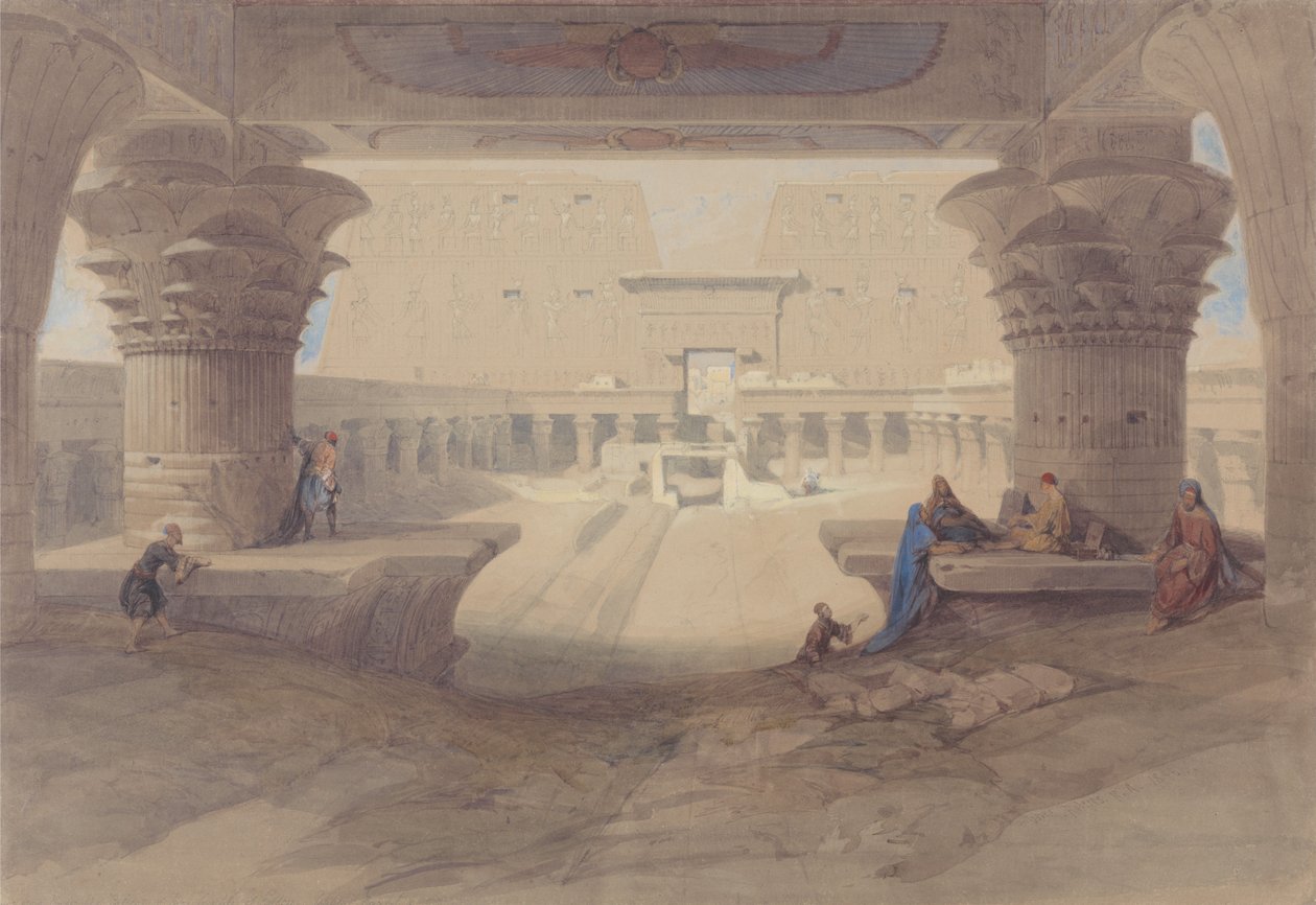 Desde debajo del pórtico del templo de Edfu, en el Alto Egipto de David Roberts