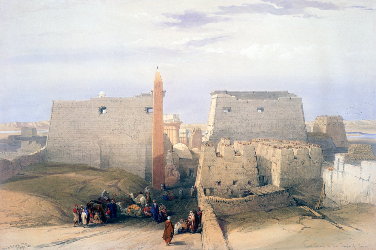 Gran entrada al Templo de Luxor, siglo XIX de David Roberts
