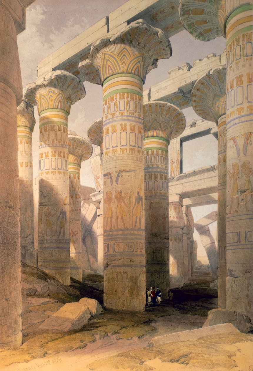 Sala de Columnas, Karnak, Egipto, siglo XIX de David Roberts