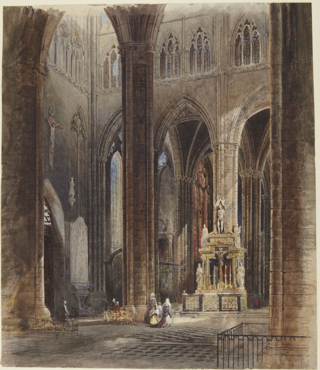 Interior de la catedral de Amiens de David Roberts