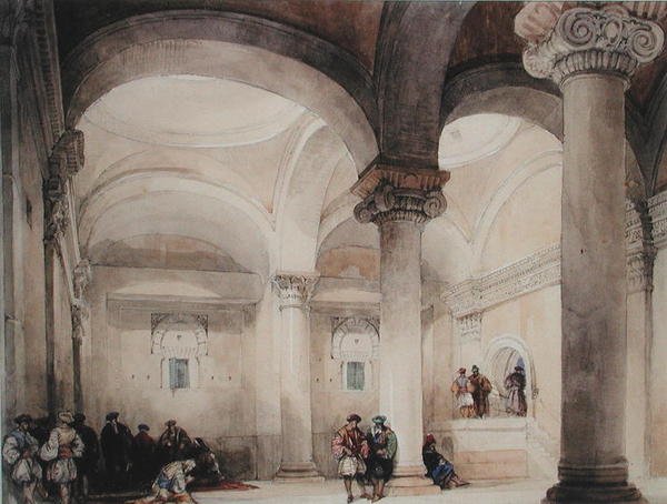 Interior de una mezquita, c.1835 de David Roberts