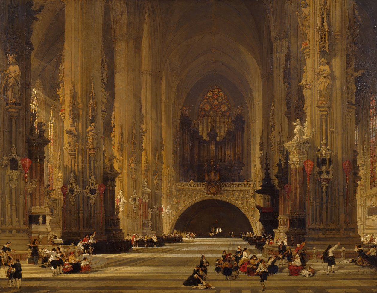 Interior de la Catedral de San Esteban, Viena, 1853 de David Roberts
