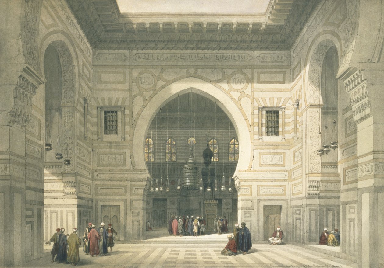 Interior de la Mezquita del Sultán Hasan, El Cairo, de Egipto y Nubia, Vol.3 de David Roberts