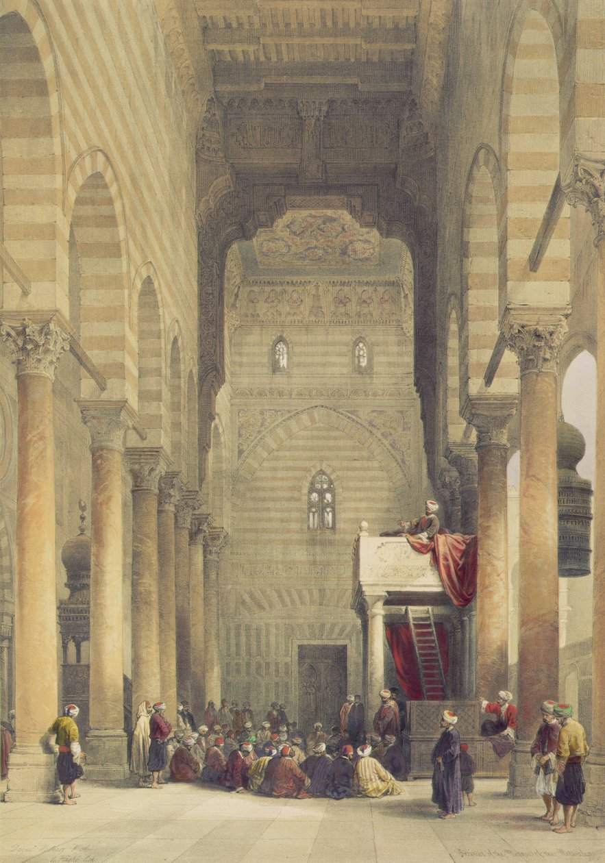 Interior de la Mezquita de los Metwalys, El Cairo, de Egipto y Nubia, Vol.3 de David Roberts