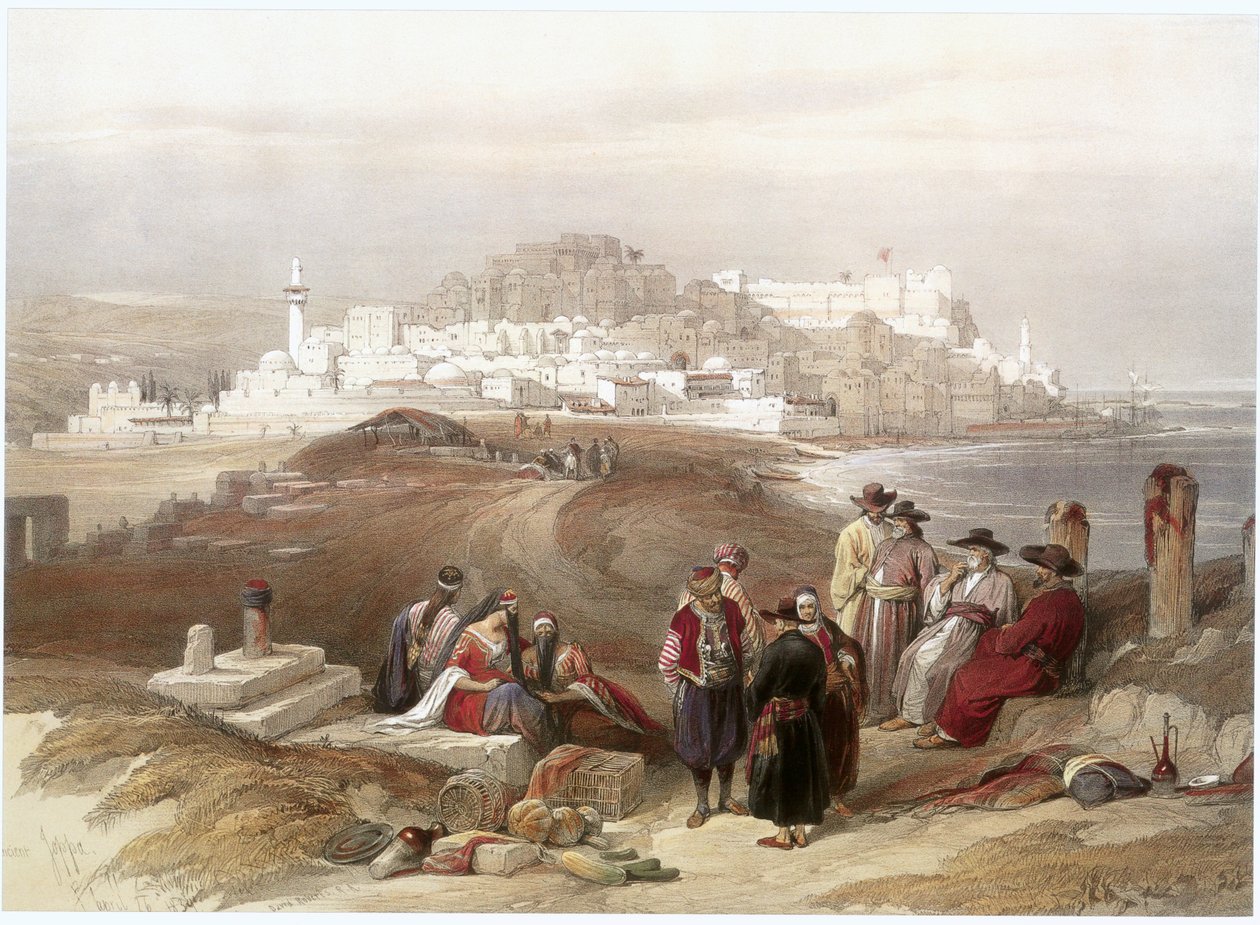 Jaffa vista desde el norte (grabado) de David Roberts