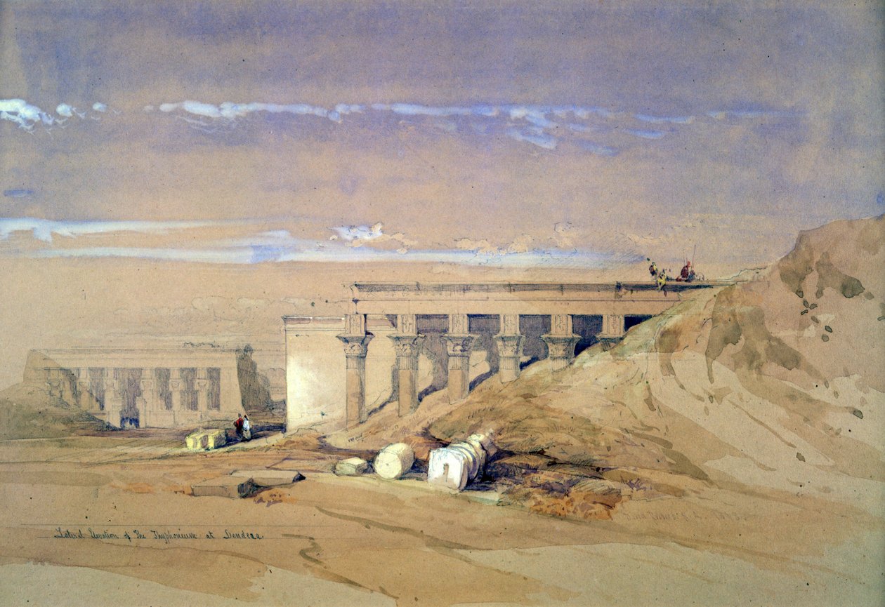 Vista lateral del templo llamado Tifoneo en Dendera, Egipto, siglo XIX de David Roberts