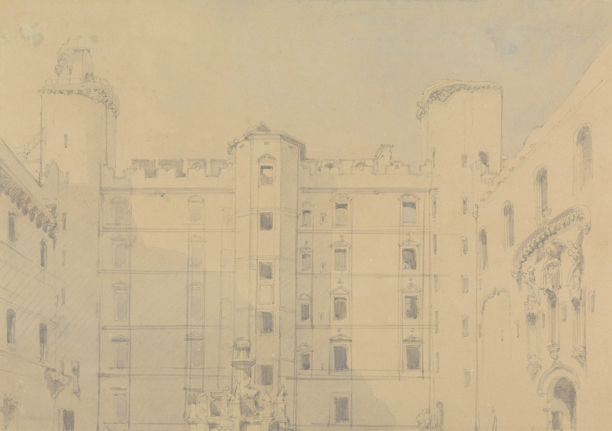 Patio del Palacio de Linlithgow, West Lothian de David Roberts