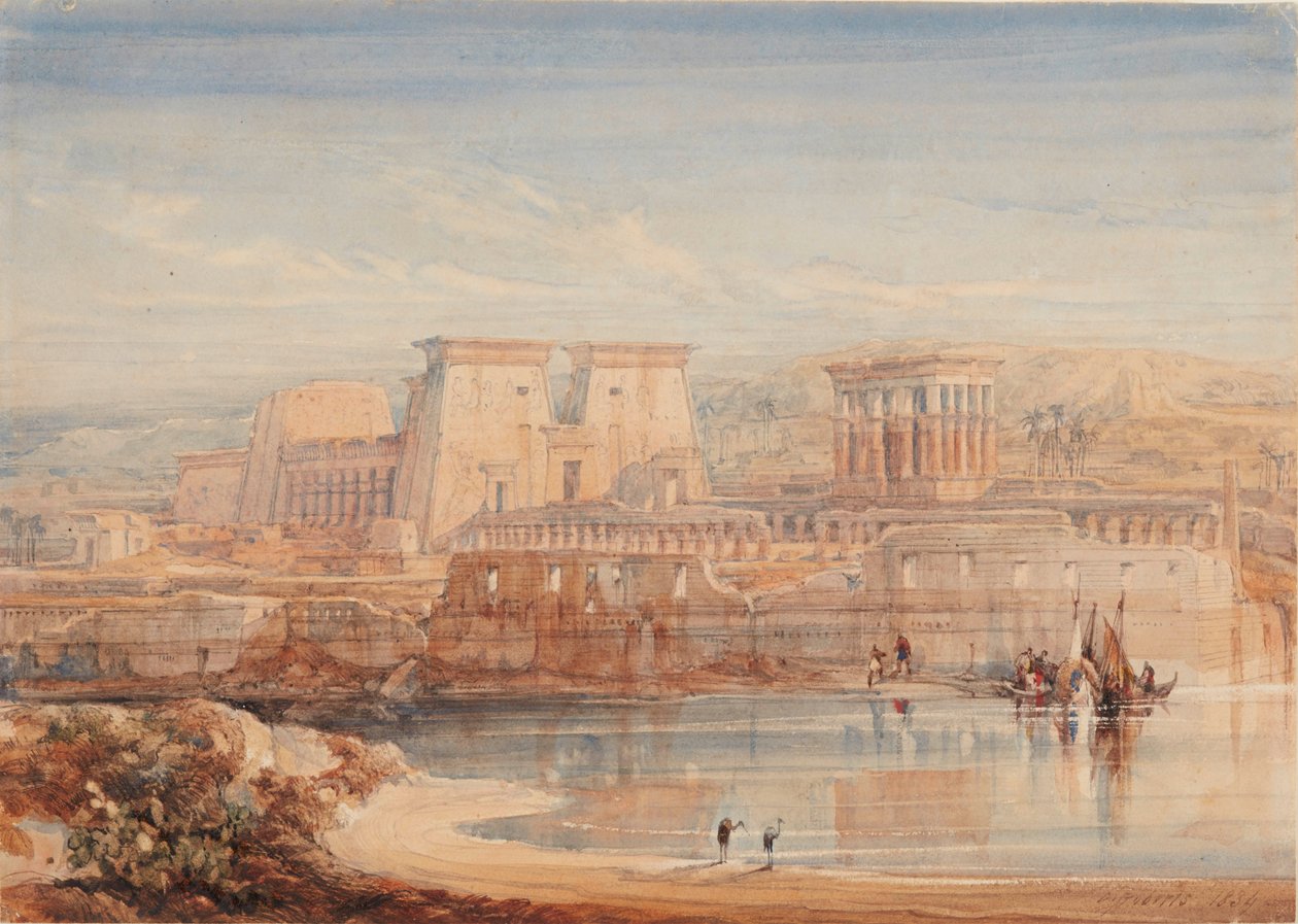 Filae: Vista de los templos desde el sur de David Roberts