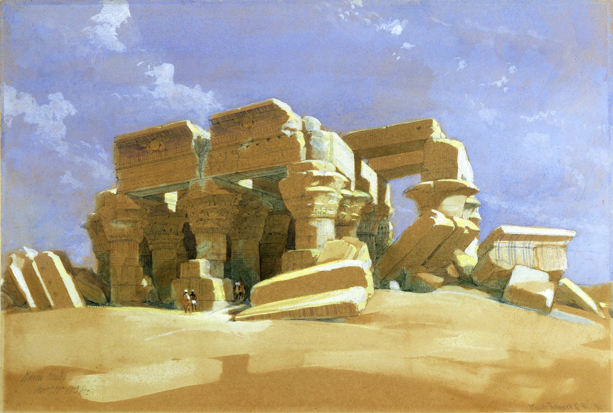 Pórtico del Templo de Kom Ombo, Alto Egipto de David Roberts