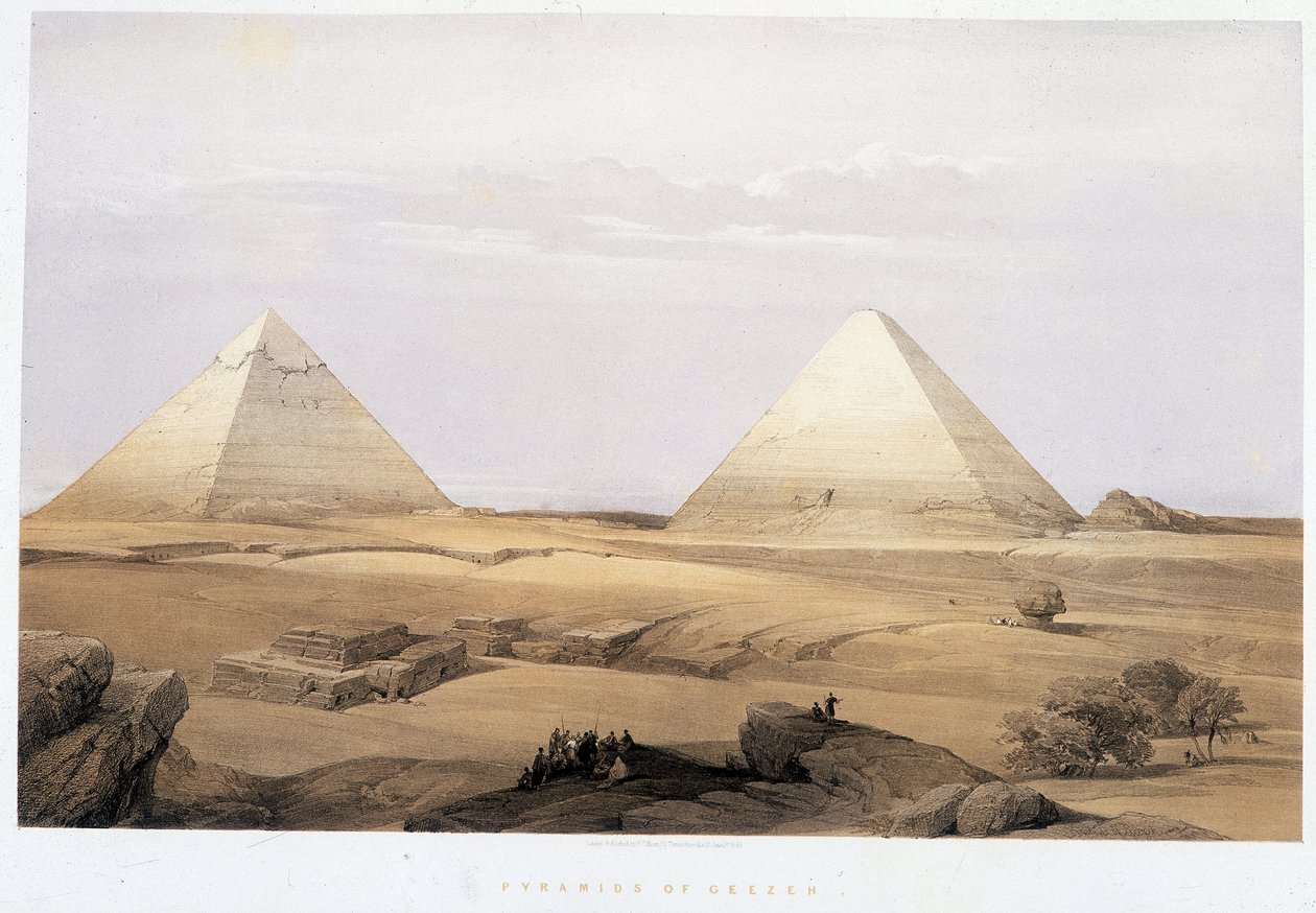 Pirámides de Giza - en “La Tierra Santa”, Londres 1849 de David Roberts